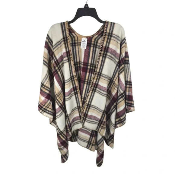 {Woolrich} Cozy Blanket Wrap Sienna Plaid One Size Dark Browns - Picture 3 of 12